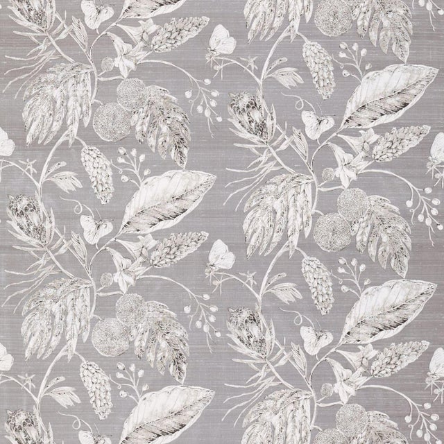Harlequin Amborella Silk Fabric in Steel - a Sample For Sale
