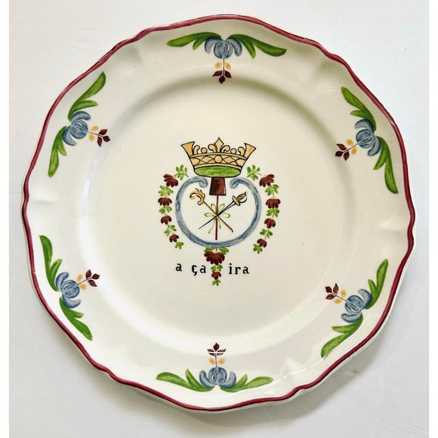 1940s Saint-Amand 'A Ca Ira" French Revolution Plates, Set of 4 For Sale - Image 5 of 7
