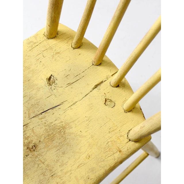 Antique Primitive Painted Plank Seat Chair For Sale - Image 9 of 12