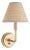 Regina Andrew Polly Sconce Single, Natural Brass with Rattan Shade For Sale