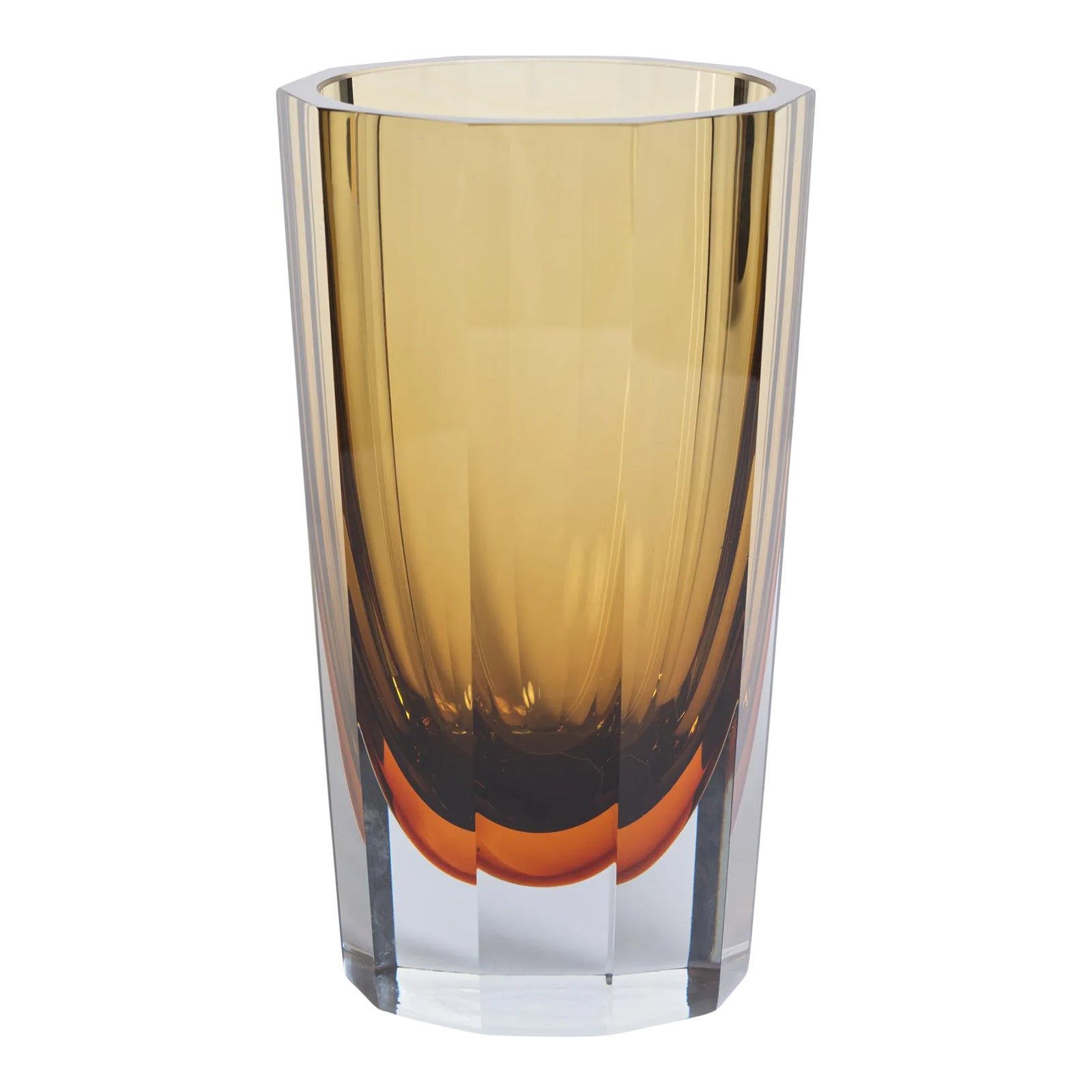 Combin Amber & Smoke Tonal Glass Vase, Large | Chairish