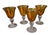Amber Vintage Set of Four Amber Hand Blown Art Glass Controlled Bubble Goblets For Sale - Image 8 of 8