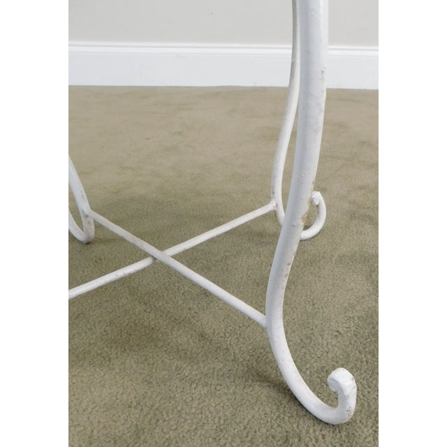 Wrought Iron White Painted Small Garden Stools - a Pair For Sale - Image 10 of 13