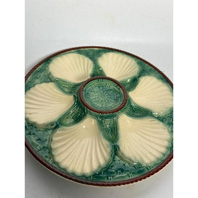 Majolica Oyster Plates, France, Set of 4 For Sale - Image 11 of 14