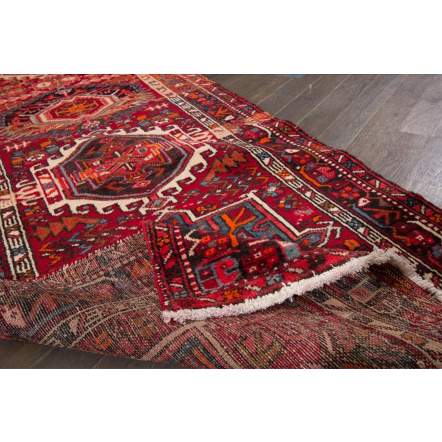 Early 18th Century Early 20th Century Vintage Persian Heriz Rug, 3'2" X 12'10" For Sale - Image 5 of 9