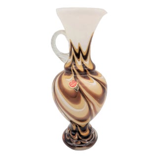 Glass Vase with Handle by Carlo Moretti, 1960s For Sale