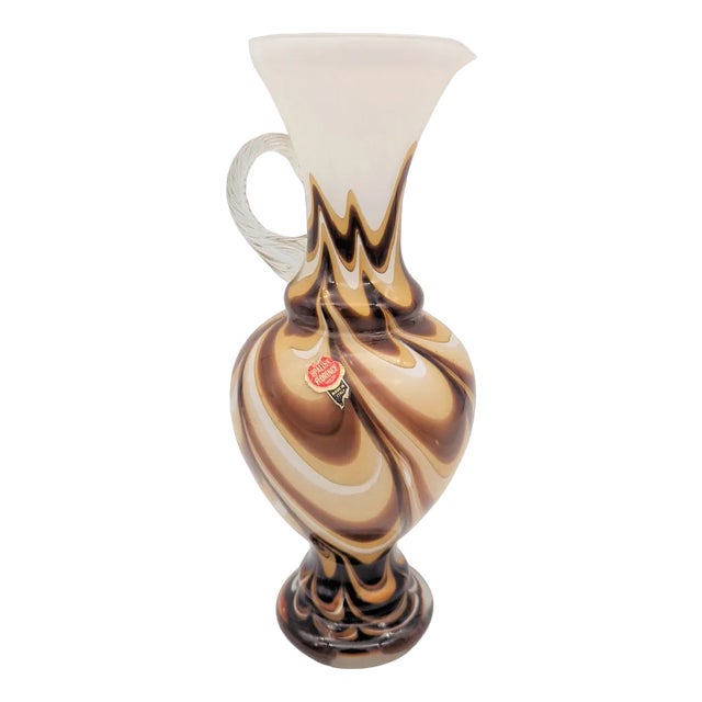 Glass Vase with Handle by Carlo Moretti, 1960s For Sale