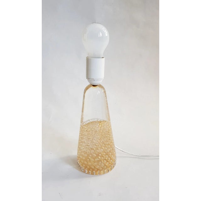 Swedish Art Glass & 24-Karat Gold Table Lamp by Marcolin Art Crystal, 1960s For Sale - Image 4 of 5