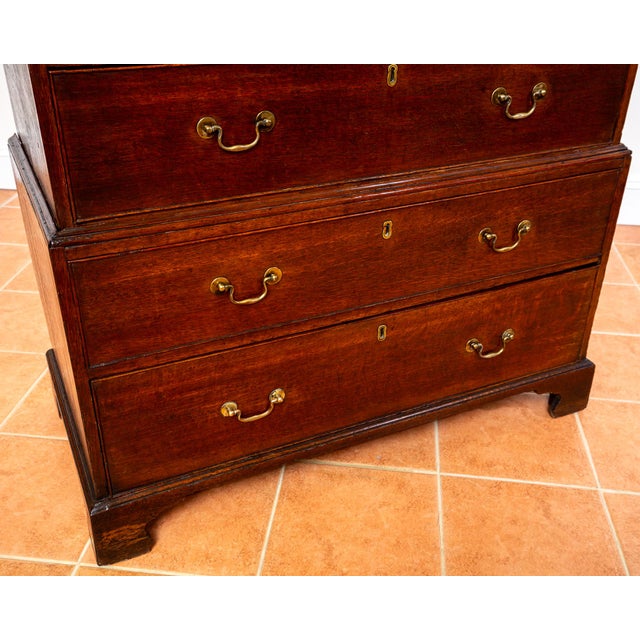 Mid 18th Century Georgian II Rustic Oak Chest on Chest of Drawers, 1750a For Sale - Image 5 of 18