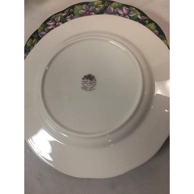 Mid 20th Century Royal Albert Provincial Flowers Porcelain Violets 18 Piece Dessert Set For Sale - Image 5 of 11