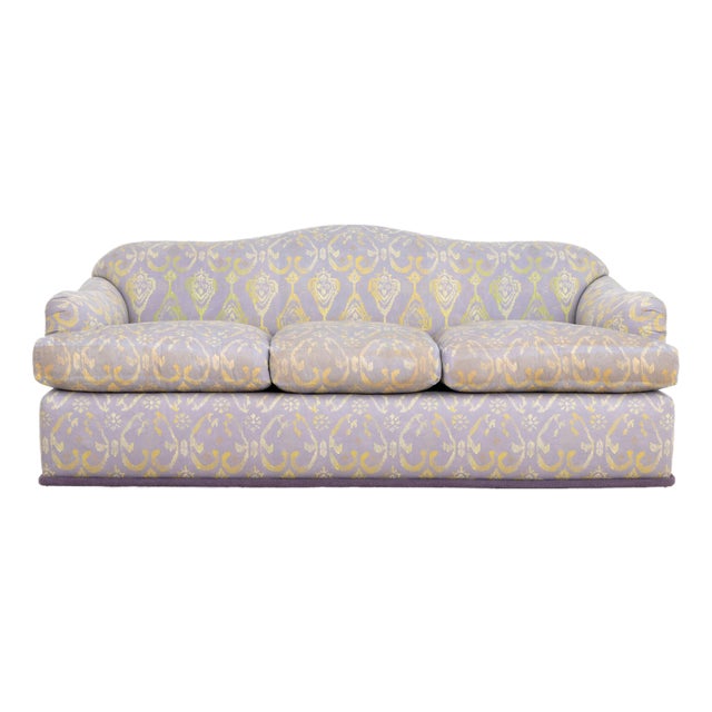 J. Robert Scott Green & Purple Upholstered Sofa For Sale