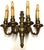 Antique Brass 4-Light Wall Lamp, 1950s For Sale - Image 4 of 8