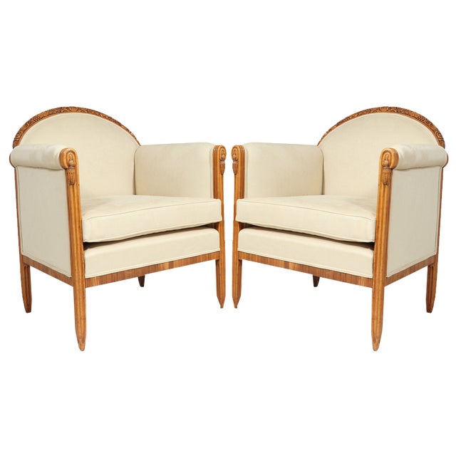 Set of French Art Deco Armchairs by Paul Follot, 1925 For Sale
