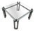 Brutalist Coffee Table in Metal and Glass, 1980s For Sale