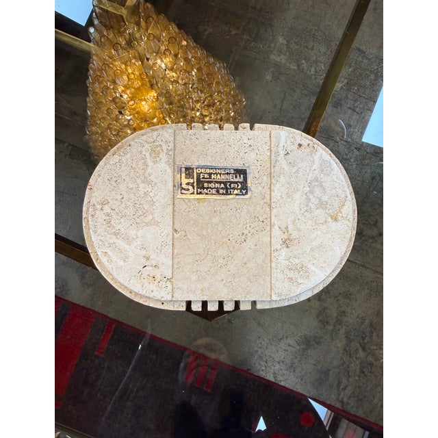Antique White Fratelli Mannelli Italian Travertine Oval Box With Sculpted Lid For Sale - Image 8 of 8