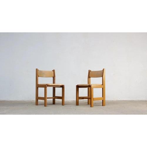 Chairs in Elm and Leather from Maison Regain, 1970s, Set of 2 For Sale - Image 9 of 9