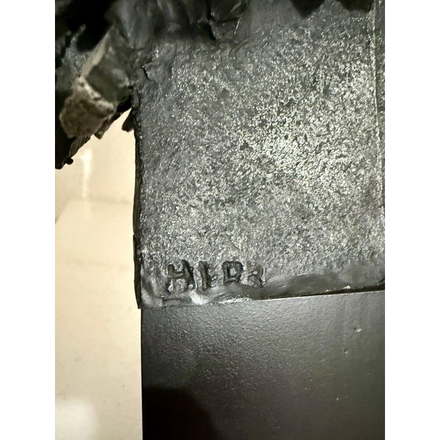 Mid 20th Century French Naif Modernist Sculpture In Metal Brutalist Head of Woman Valerie Hadida For Sale - Image 5 of 17