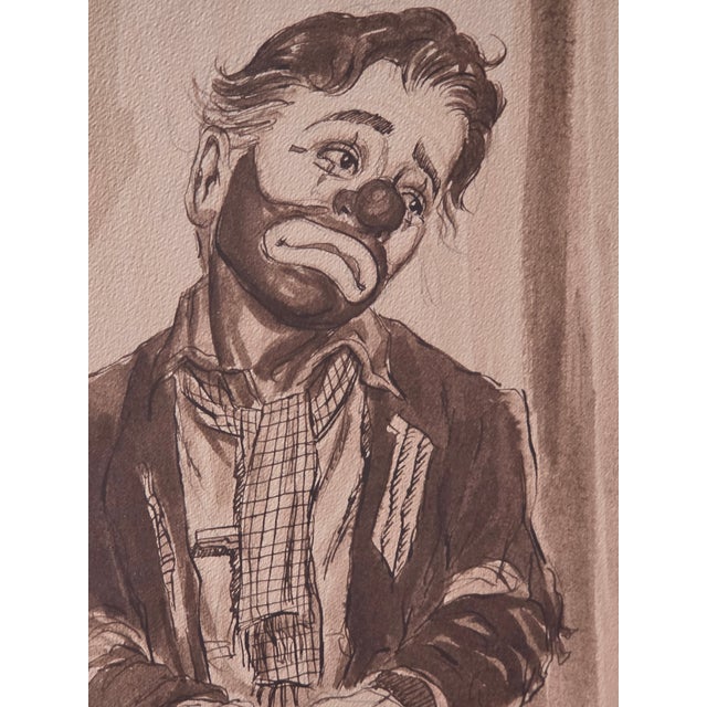 Brown Early 1959 George Crionas Watercolor Original Signed and Titled: When a Fellow Needs a Friend For Sale - Image 8 of 11
