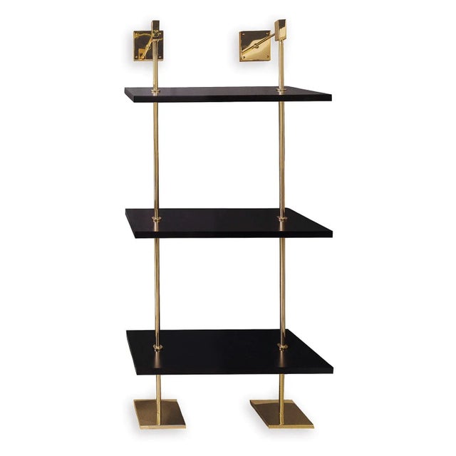 Modern Marais 3-Tier Black & Gold Shelf 24"W For Sale - Image 3 of 4