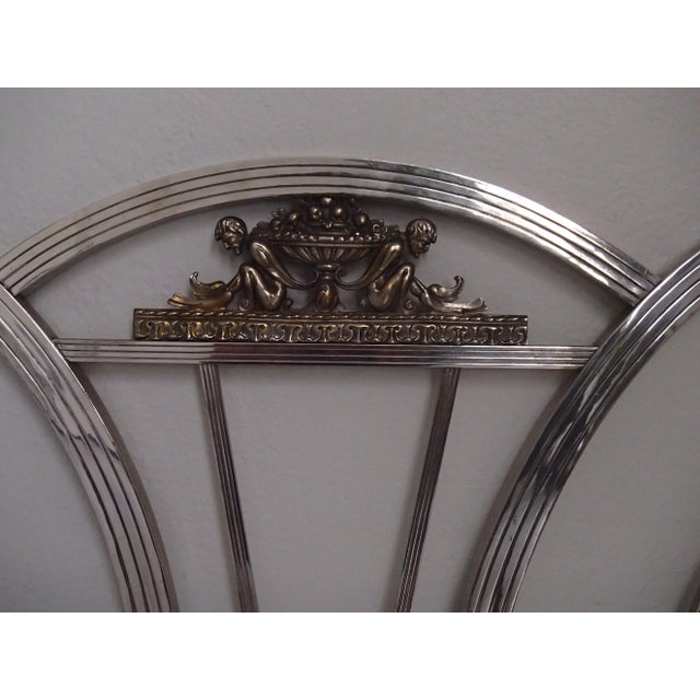 Spanish Art Deco Chrome Plated Head Board, Set of 2 For Sale - Image 6 of 11
