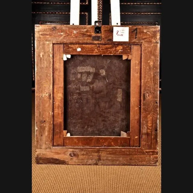 Biedermeier Artist, Portrait of a Couple, 19th Century, Oil on Canvas Paintings, Framed, Set of 2 For Sale - Image 9 of 11