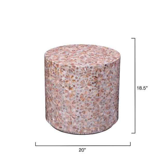 Coastal Jamie Young Marigold Pink Mother of Pearl Side Table For Sale - Image 3 of 5