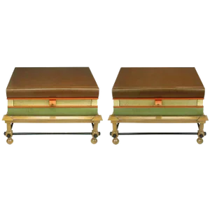 John Dickinson Stacked Books End Tables - a Pair