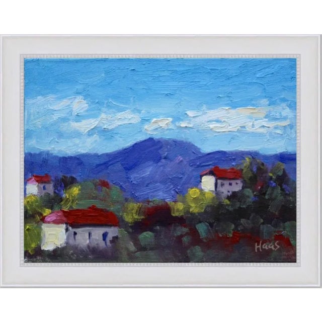"Red Roofs, Italy" Contemporary Impressionist Italian Landscape Oil Painting For Sale - Image 4 of 12