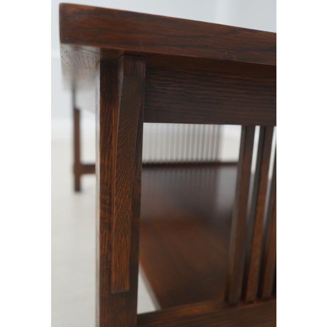 Brown Stickley Mission Oak Glass Top Cocktail Coffee Table For Sale - Image 8 of 13