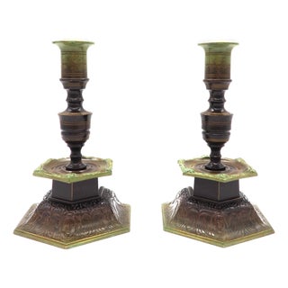 Swedish Baroque Style Candleholders by Ystad Brons, 1940s, Set of 2 For Sale