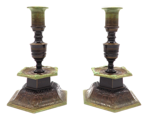 Swedish Baroque Style Candleholders by Ystad Brons, 1940s, Set of 2