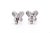 Natural Diamond and Pink Sapphire Cluster Butterfly Stud Earrings in 14K White G For Sale - Image 11 of 11