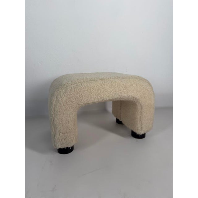 Vintage Scandinavian Bouclé Ottoman, 1980s, in Very Good conditions. Designed 1980 to 1989