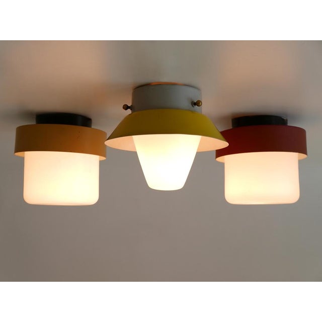Set of three rare & highly decorative mid-century modern ceiling fixtures. Manufactured in germany, 1960s. these hard to...