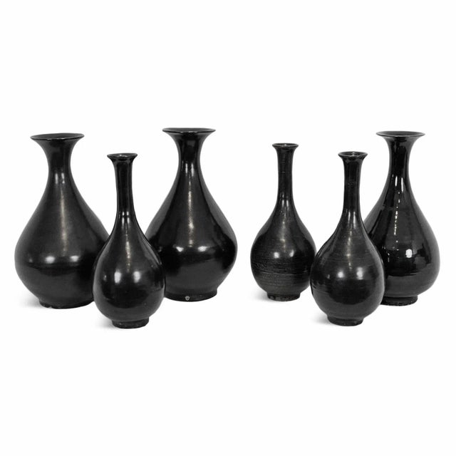 Vintage Black Ceramic Swan Vase For Sale - Image 4 of 4