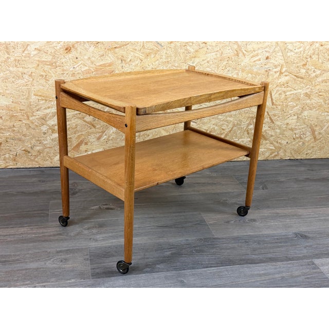 1960s Oak Serving Trolley with Tray by Poul Hundevad, Denmark, 1960s For Sale - Image 5 of 18