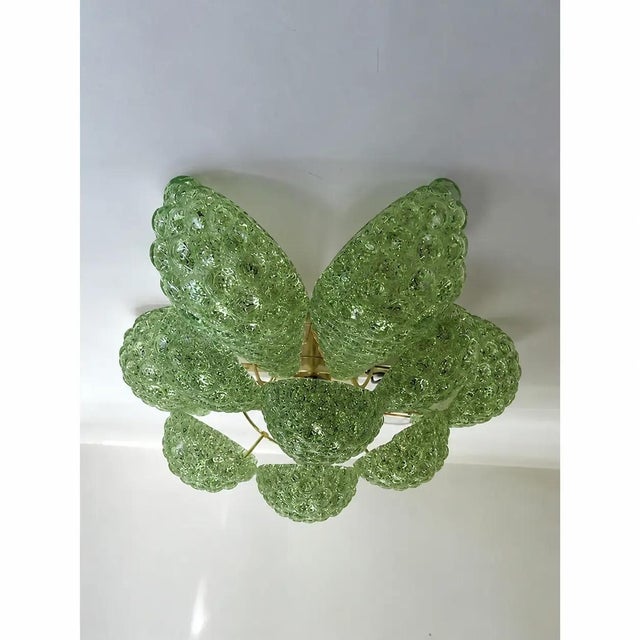 Graniglia Green Conchiglie Murano Glass Gold Wall Sconce by Simoeng For Sale - Image 6 of 10