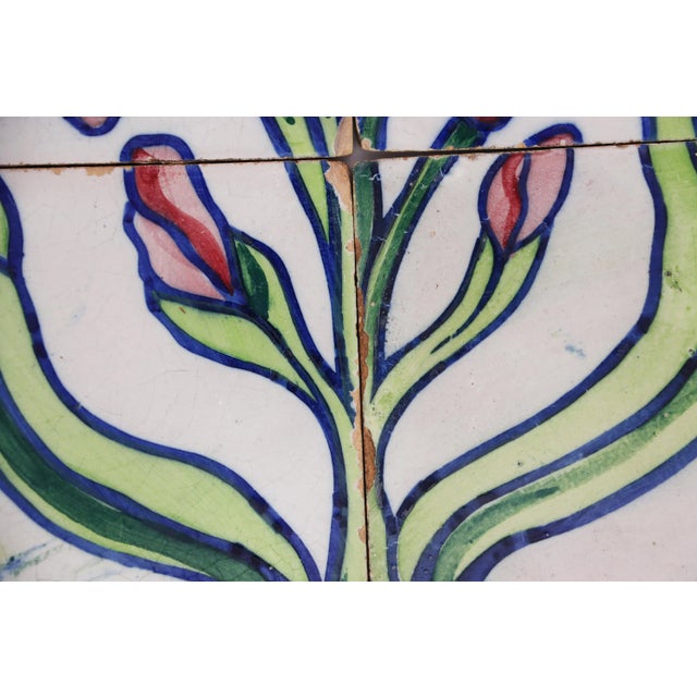 1900s Pure Art Nouveau Set of Four Tiles, Portuguese For Sale - Image 6 of 12