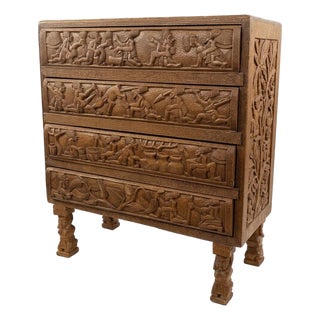 Mid-Century African Hand-Carved Bamileke Chest of Drawers For Sale