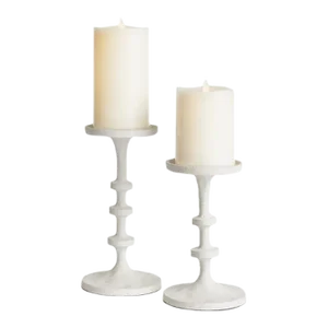 White Abacus Petite Candle Stands - Set of 2