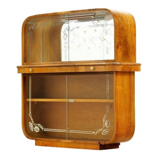 1950s Walnut Liquor Cabinet by Denman Furnishings of Nottingham For Sale