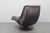 Metal Italian Dark Purple Leather Swivel Lounge Chair, 1980s For Sale - Image 7 of 18