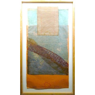 1980s Scott Sandell "Island" Signed & Numbered Framed Mixed Media Artwork For Sale
