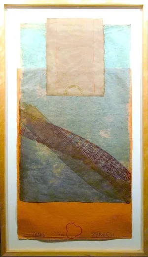 1980s Scott Sandell "Island" Signed & Numbered Framed Mixed Media Artwork