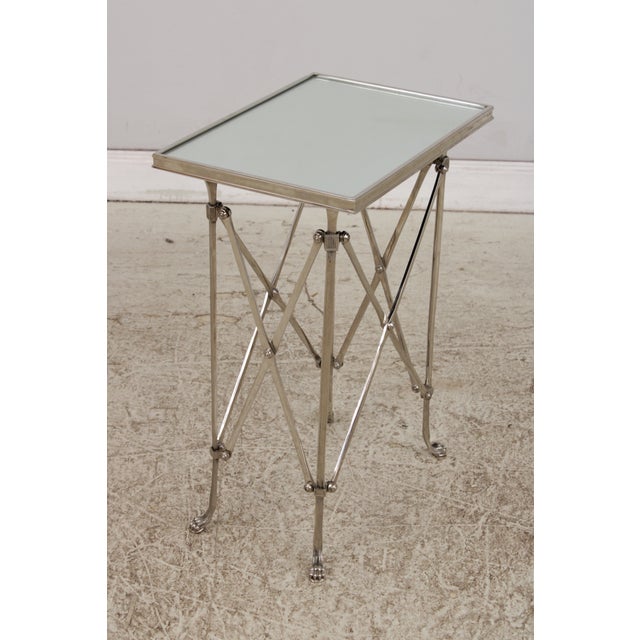 Neoclassical Ralph Lauren Mirror & Chrome Accent Table For Sale - Image 3 of 16