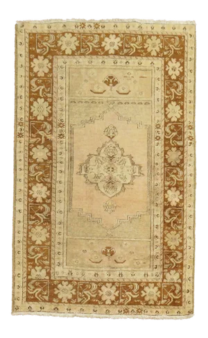 Mid 20th Century Salmon Pink Oushak, 3'6'' X 5'5''