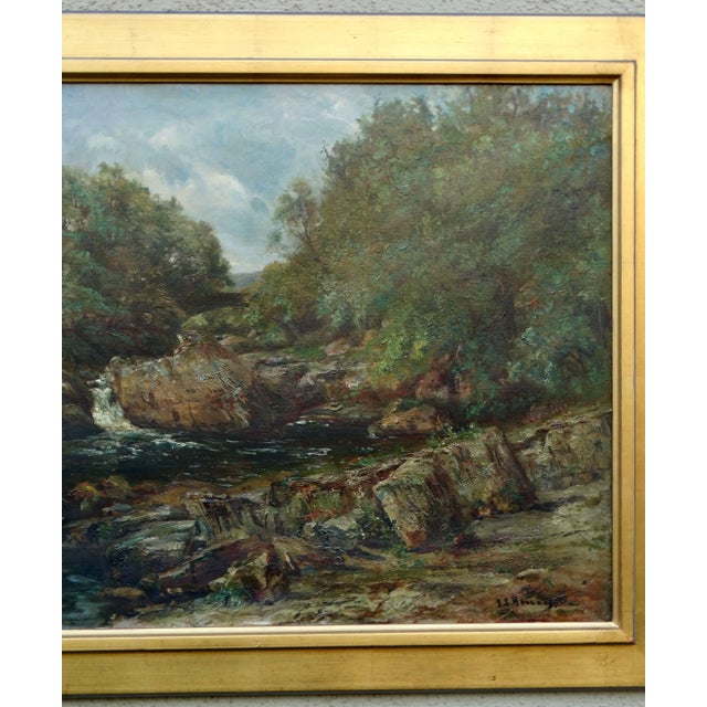 'A Rocky River' Oil Painting Sebastopol Samuel Holland (Fl.1877 - 1911) For Sale - Image 6 of 12