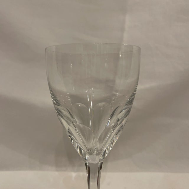 Fine French baccarat crystal wine glass with panel cut design