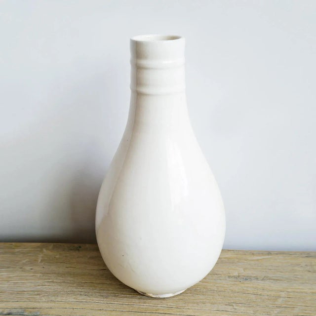 Farmhouse Vintage Farmhouse White Milk Pottery Vase For Sale - Image 3 of 4