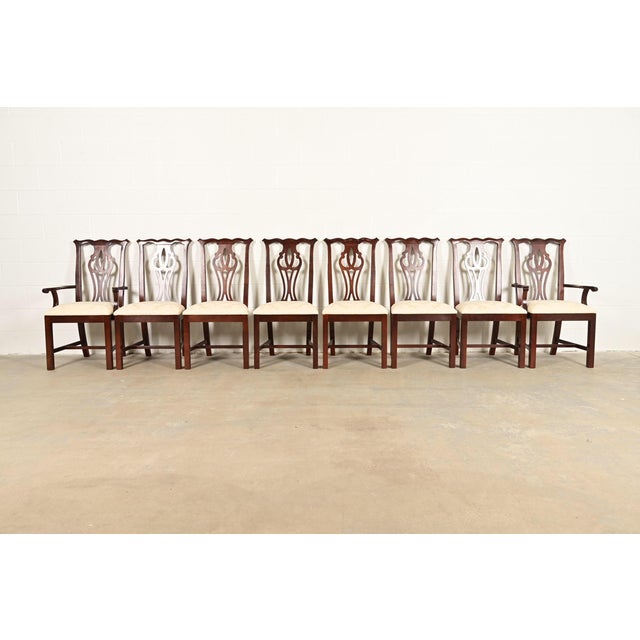 Thomasville Georgian Carved Mahogany Armchairs, Pair For Sale - Image 12 of 13